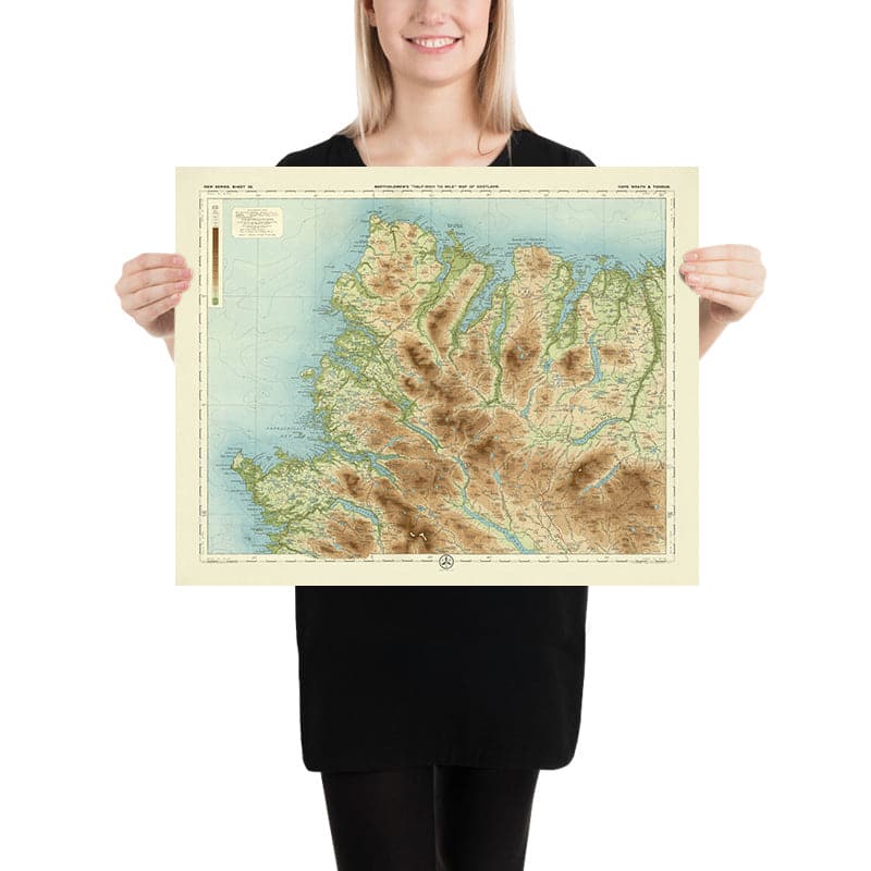 Old OS Map Of Cape Wrath Tongue Sutherland By Bartholomew 1901 Be old-os-map-of-cape-wrath-tongue-sutherland-by-bartholomew-1901-be