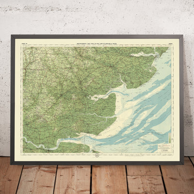 Antiguo mapa OS de Essex por Bartholomew, 1901: Chelmsford, Colchester, río Támesis, bosque de Epping, fuerte de Tilbury, estuario del Támesis