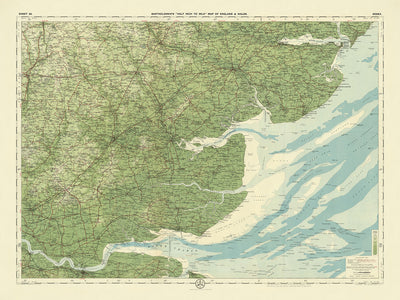 Alte OS-Karte von Essex von Bartholomew, 1901: Chelmsford, Colchester, Themse, Epping Forest, Tilbury Fort, Themsemündung