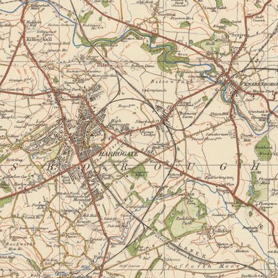 Old Ordnance Survey Map, Sheet 26 - Harrogate, 1925: Otley, Ilkley, Skipton, Knaresborough, Nidderdale AONB