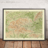 Alte OS-Karte von Berkshire von Bartholomew, 1901: Reading, Windsor, Themse, Windsor Castle, Downs, Chilterns 