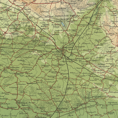 Ancienne carte OS du Kent, Angleterre par Bartholomew, 1901 : Estuaire de la Tamise, Douvres, Canterbury, North Downs, Weald, île de Sheppey