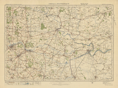 Old Ordnance Survey Map, Sheet 32 - Goole & Pontefract, 1925: Castleford, Knottingley, Selby, Howden, Snaith
