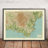 Ancienne carte OS du sud du Devon par Bartholomew, 1901 : Exeter, Torquay, Dartmoor, Estuaire de l'Exe, Point de départ, Torbay