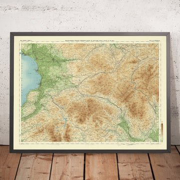 Mappa antica della OS di Ayrshire e Clydesdale di Bartholomew, 1901: Kilmarnock, Irvine, Clyde, Uplands, Ferrovie, Rilievo 