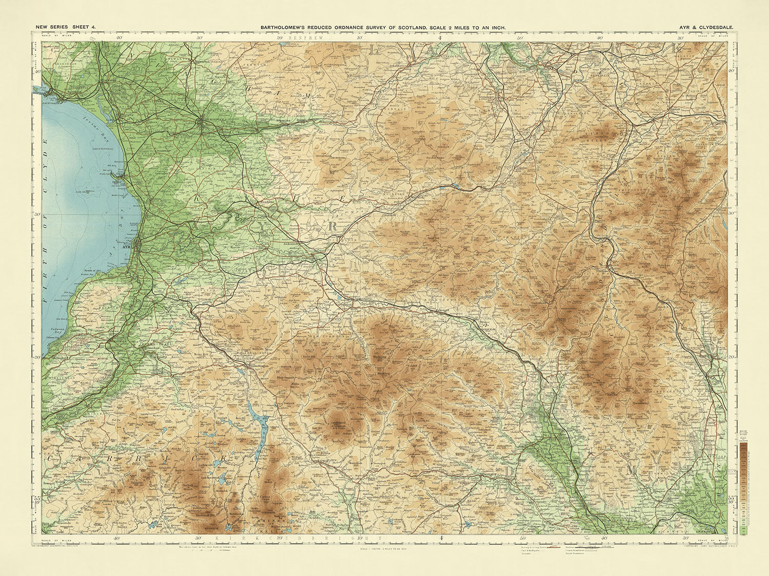 Old OS Map of Ayrshire & Clydesdale by Bartholomew, 1901: Kilmarnock ...