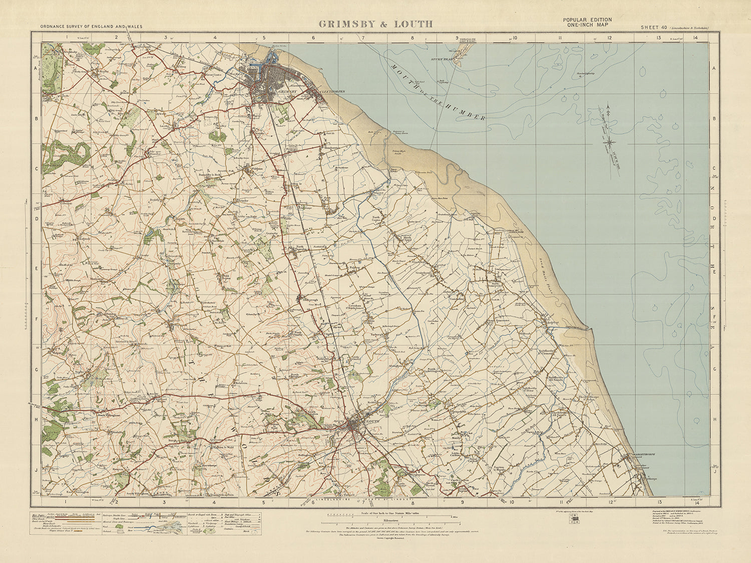 Mablethorpe Map Old Ordnance Survey Map, Sheet 40 - Grimsby & Louth, 1925: Mablethorpe ...