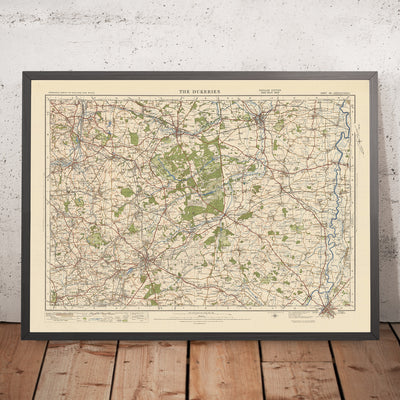 Mapa de Old Ordnance Survey, hoja 46 - The Dukeries, 1925: Mansfield, Worksop, Sutton-in-Ashfield, Newark-on-Trent, Retford