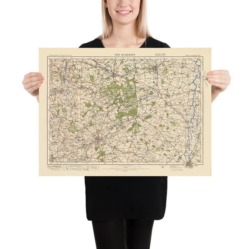 Old Ordnance Survey Map, Sheet 46 - The Dukeries, 1925: Mansfield, Worksop, Sutton-in-Ashfield, Newark-on-Trent, Retford