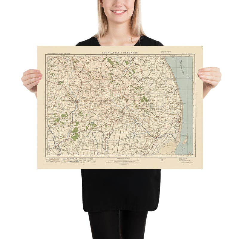 Old Ordnance Survey Map, Sheet 48 - Horncastle & Skegness, 1925: Spilsby, Alford, Ingoldmells, Woodhall Spa, Lincolnshire Wolds AONB