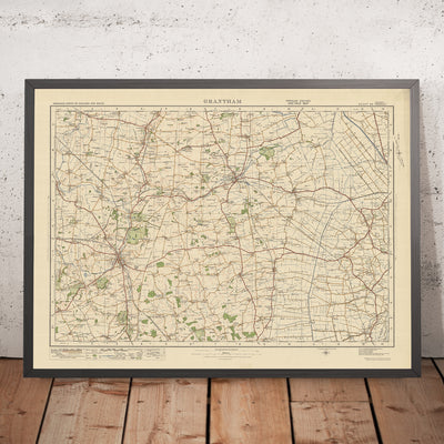 Mapa de Old Ordnance Survey, hoja 55 - Grantham, 1925: Sleaford, Donington, Long Bennington, Ruskington, Swineshead