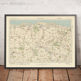 Mapa de Old Ordnance Survey, hoja 57 - Fakenham, 1925: Holt, Burnham Market, Little Walsingham, Briston, Costa de Norfolk AONB
