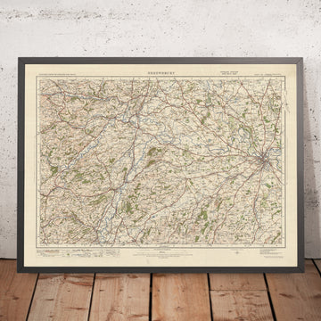 Old Ordnance Survey Map, Sheet 60 - Shrewsbury, 1925: Welshpool, Llanfyllin, Llanrhaeadr-ym-Mochnant, Llanfair Caereinion, Shropshire Hills AONB