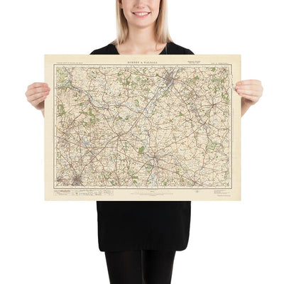Old Ordnance Survey Map, Blatt 62 – Burton & Walsall, 1925: Cannock, Lichfield, Tamworth, Rugeley, Cannock Chase AONB