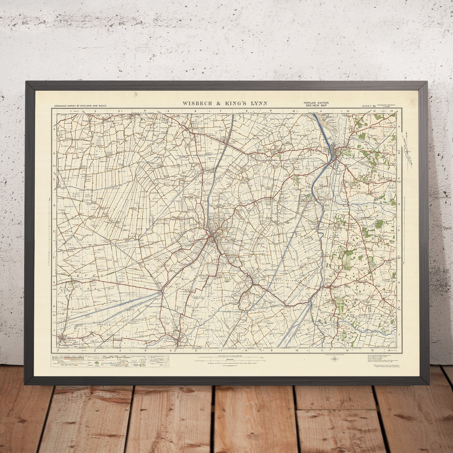 Old Ordnance Survey Map, Sheet 65 - Wisbech & Kings Lynn, 1925: Downha ...