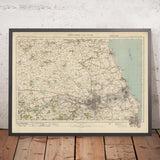 Mapa antiguo de la Oficina de Ordenación, Hoja 7 - Newcastle Upon Tyne, 1919-1926: Gateshead, Whitley Bay, Blaydon, Cramlington, Río Tyne, Muro de Adriano 