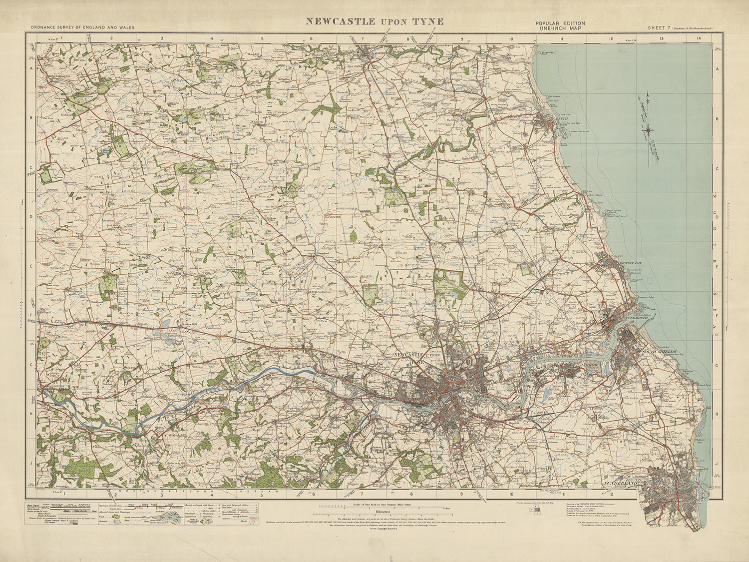 Old Ordnance Survey Map, Sheet 7 - Newcastle Upon Tyne, 1919-1926: Gat ...