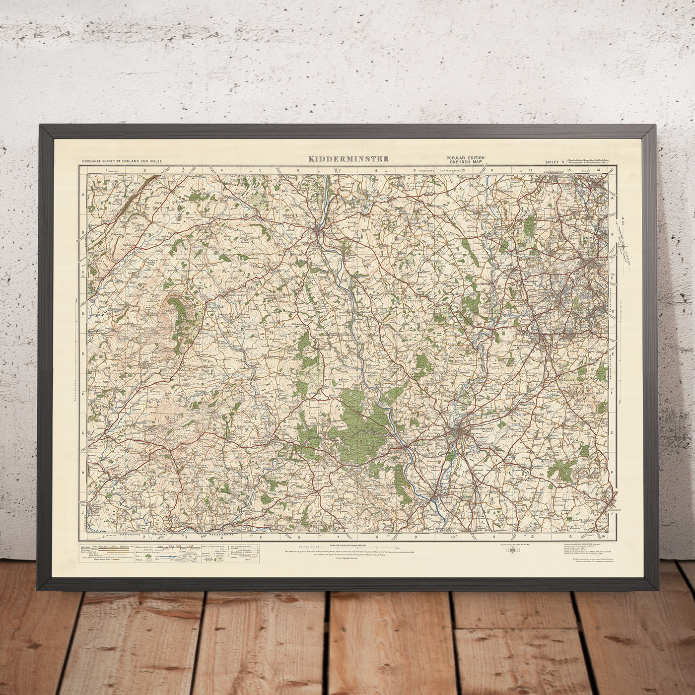 Old Ordnance Survey Map, Blatt 71 – Kidderminster, 1925: Dudley, Stourbridge, Stourport-on-Severn, Bridgnorth, Wyre Forest National Nature Reserve
