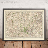 Alte Ordnance Survey-Karte, Blatt 71 - Kidderminster, 1925: Dudley, Stourbridge, Stourport-on-Severn, Bridgnorth, Wyre Forest National Nature Reserve 
