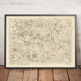 Carte de l'Old Ordnance Survey, feuille 76 - Thetford, 1925 : Brandon, Mildenhall, Diss, Lakenheath, East Harling