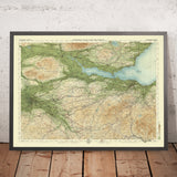 Alte OS-Karte von Edinburgh, Midlothian von Bartholomew, 1901: Pentland Hills, Arthur's Seat, Holyrood Park, Schloss, Linlithgow Palace 