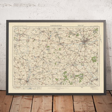 Alter Ordnance Survey Karte, Blatt 83 - Northampton, 1925: Banbury, Daventry, Towcester, Wolverton, Silverstone 