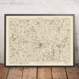 Carte Old Ordnance Survey, feuille 84 - Bedford, 1925 : St Neots, Biggleswade, Sandy, Newport Pagnell, Rushden