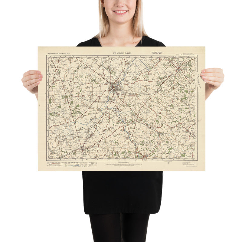 Old Ordnance Survey Map, Sheet 85 - Cambridge, 1925: Royston, Saffron Walden, Newmarket, Haverhill, Cambourne
