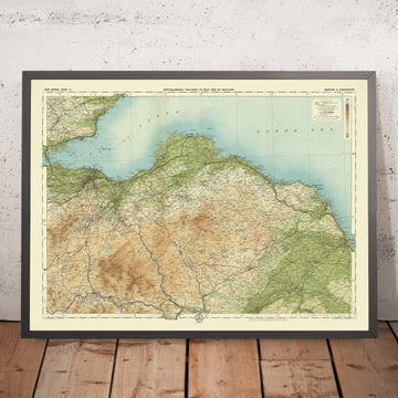 Mappa OS antica di Berwick e Haddington di Bartholomew, 1901: Fiume Tweed, Colline Lammermuir, East Lothian, Confini scozzesi 