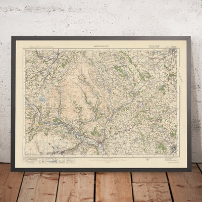 Alte Ordnance Survey-Karte, Blatt 91 – Abergavenny, 1925: Crickhowell, Hereford, Brynmawr, Monmouth, Bannau-Brycheiniog-Nationalpark