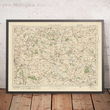 Alte Ordnance Survey-Karte, Blatt 93 - Stow on the Wold, 1925: Moreton-in-Marsh, Chipping Norton, Bourton-on-the-Water, Witney, Cotswolds AONB 
