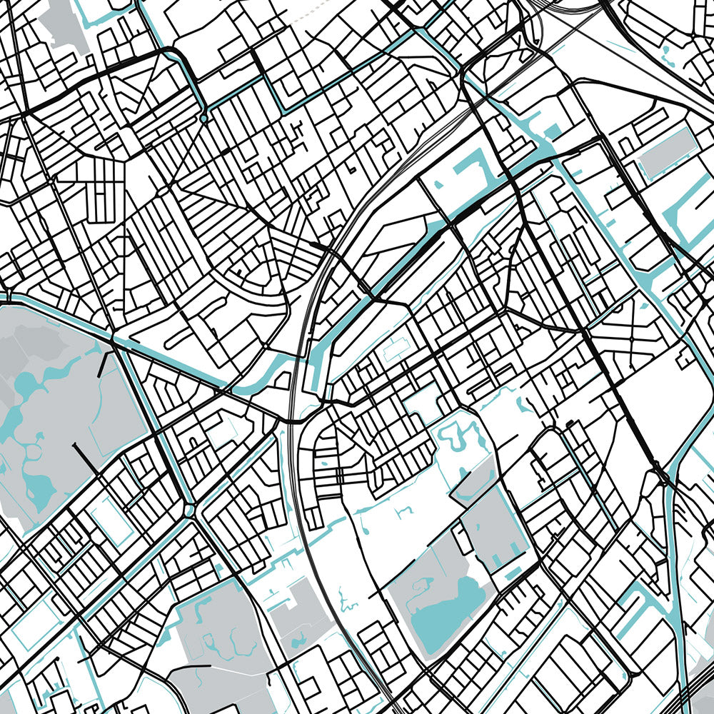 Plan de la ville moderne de La Haye, Pays-Bas : Binnenhof, Palais de la Paix, plage de Scheveningen, Madurodam, Musée Escher