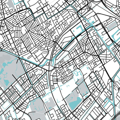 Plan de la ville moderne de La Haye, Pays-Bas : Binnenhof, Palais de la Paix, plage de Scheveningen, Madurodam, Musée Escher