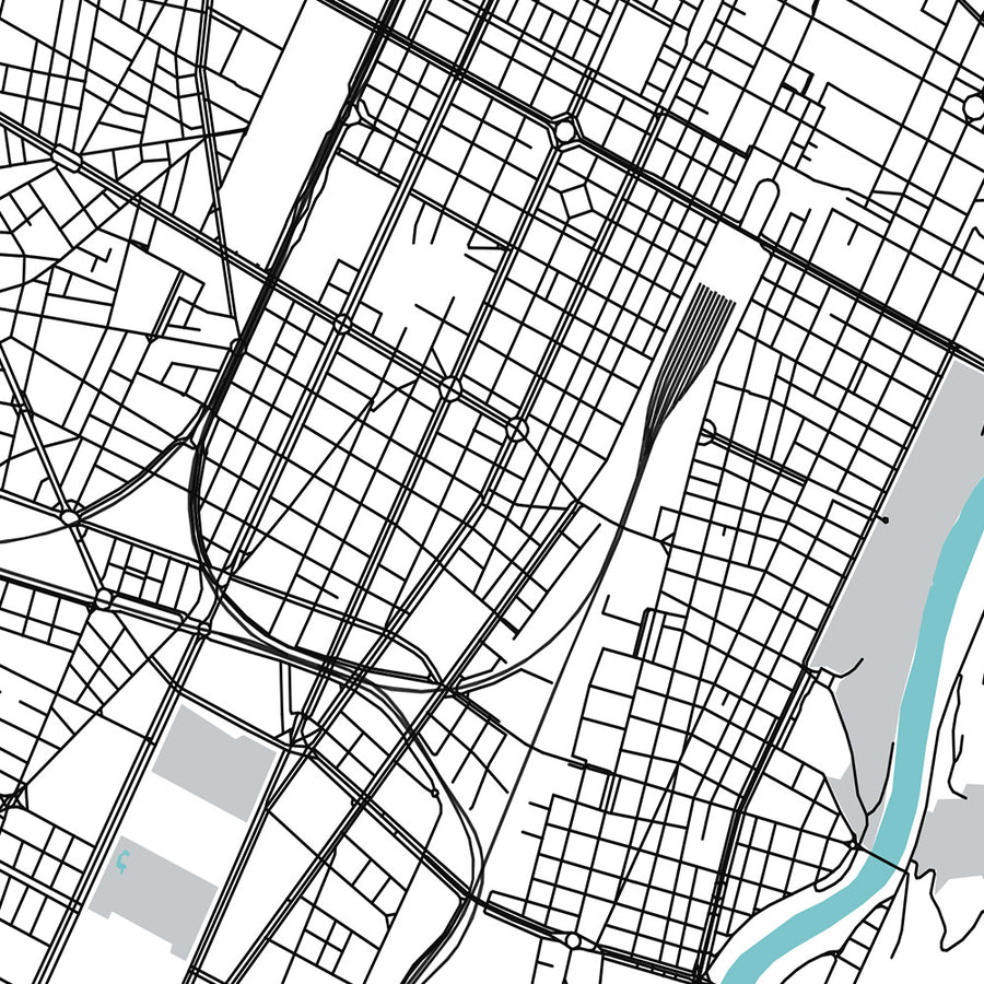Modern City Map of Turin, Italy: Duomo, Mole, Egyptian Museum, Juventus Stadium, Basilica