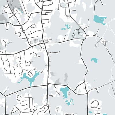 Mapa moderno de la ciudad de Hingham, MA: Puerto de Hingham, Fin del Mundo, Parque Bare Cove, Whitney y Thayer Woods, The Old Ship Church