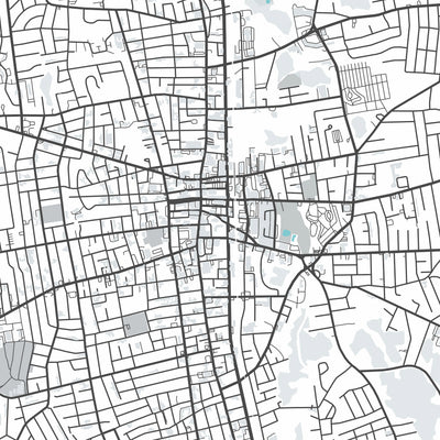 Modern City Map of Brockton, MA: Campanelli Stadium, Fuller Museum, Community College, Brockton Hospital, Westgate Mall