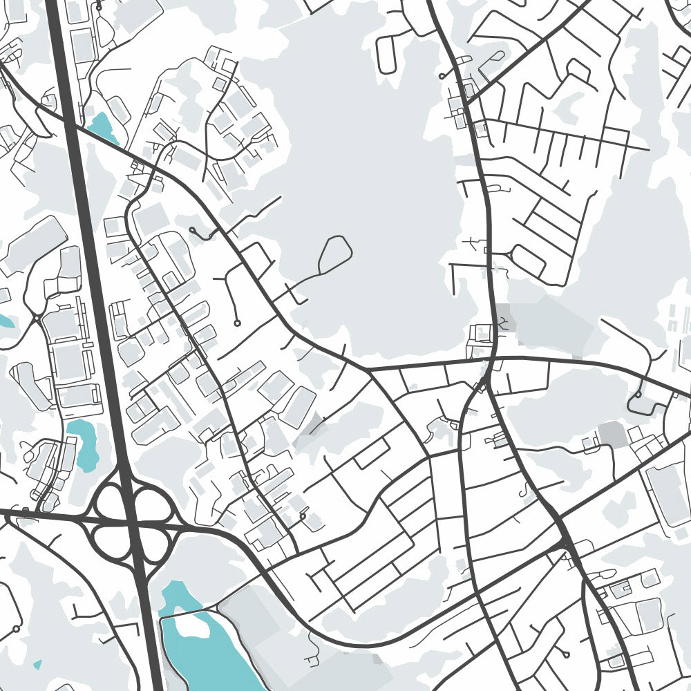 Mapa moderno de la ciudad de Avon, MA: Ayuntamiento de Avon, Biblioteca pública de Avon, Christ Church, MA-28, MA-106