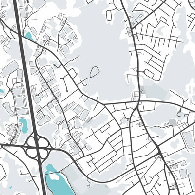 Modern City Map of Avon, MA: Avon Town Hall, Avon Public Library, Christ Church, MA-28, MA-106