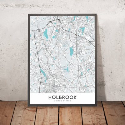 Modern City Map of Holbrook, MA: Holbrook Historical Society and Museum, Holbrook Town Forest, Holbrook Bog, Route 139, Route 24