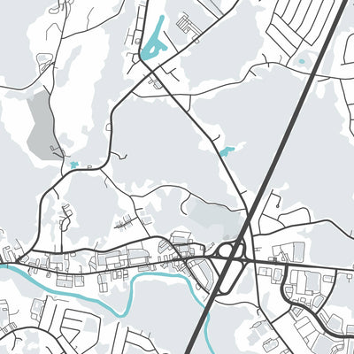 Plan de la ville moderne de Raynham, MA : Raynham Center, Raynham Hall, Raynham Park, Route 138, Route 24