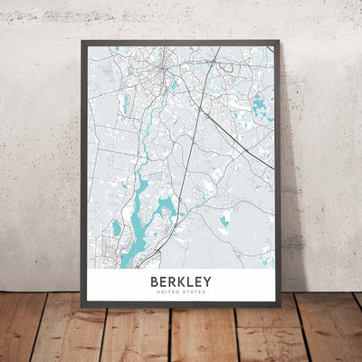 Modern City Map of Berkley, MA: Berkley Common, Dighton Rock State Park, Taunton River, Assonet River, Myricks Conservation Area