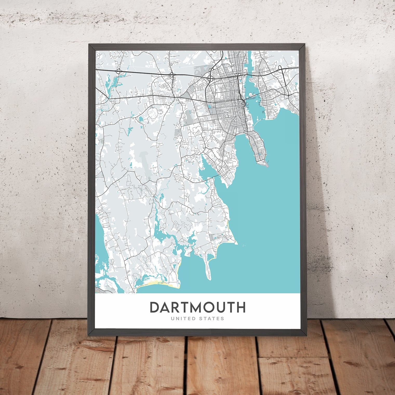 Modern City Map of Dartmouth, MA: Dartmouth Mall, UMass Dartmouth, MA ...