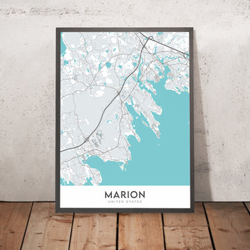 Moderne Stadtkarte von Marion, MA: Marion Village, Sippican, Point Independence, Route 6, Route 105 
