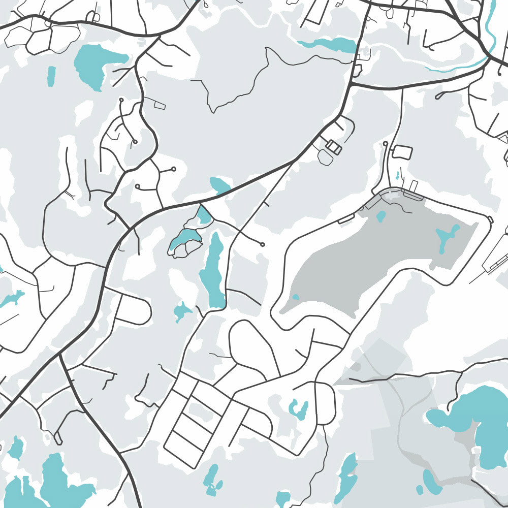 Modern City Map of Kingston, MA: Kingston Collection, Silver Lake, Jones River, MA-3A, US-44