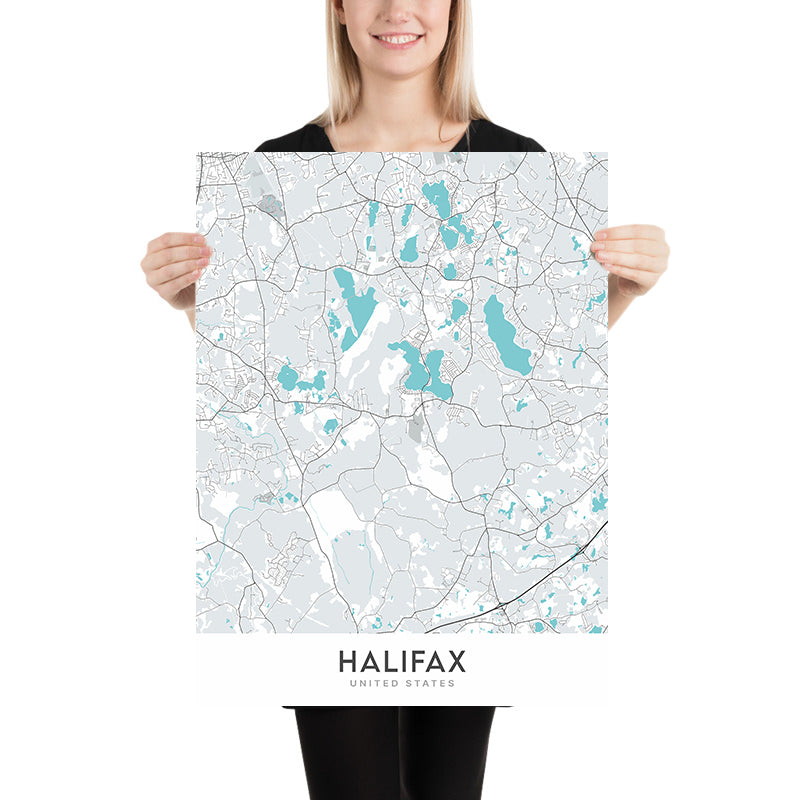 Modern City Map of Halifax, MA: Halifax Citadel National Historic Site, Point Pleasant Park, Peggy's Cove, The Old Town Clock, Province House