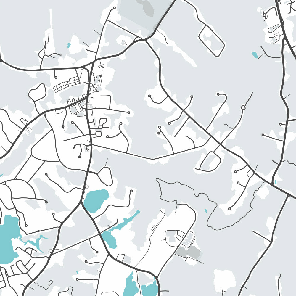 Modern City Map of Pembroke, MA: Pembroke Center, Bryantville, North Pembroke, West Pembroke, Pembroke Pines