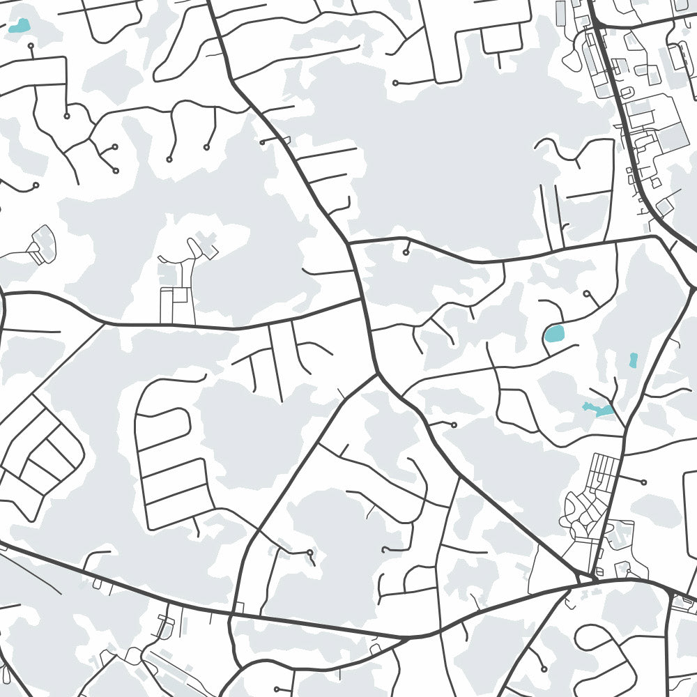 Modern City Map of Hanover, MA: Hanover Center, Silver Lake, Route 3, Hanover Mall, Hanover Theatre
