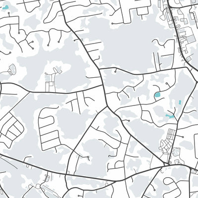 Modern City Map of Hanover, MA: Hanover Center, Silver Lake, Route 3, Hanover Mall, Hanover Theatre