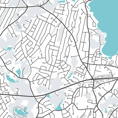 Modern City Map of Barnstable, MA: Barnstable Village, Hyannis, Sandy Neck Beach, Route 6, Route 28