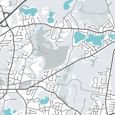 Modern City Map of Harwich, Massachusetts: Red River Beach, Saquatucket Harbor, Wychmere Harbor, Allen Harbor, Herring River